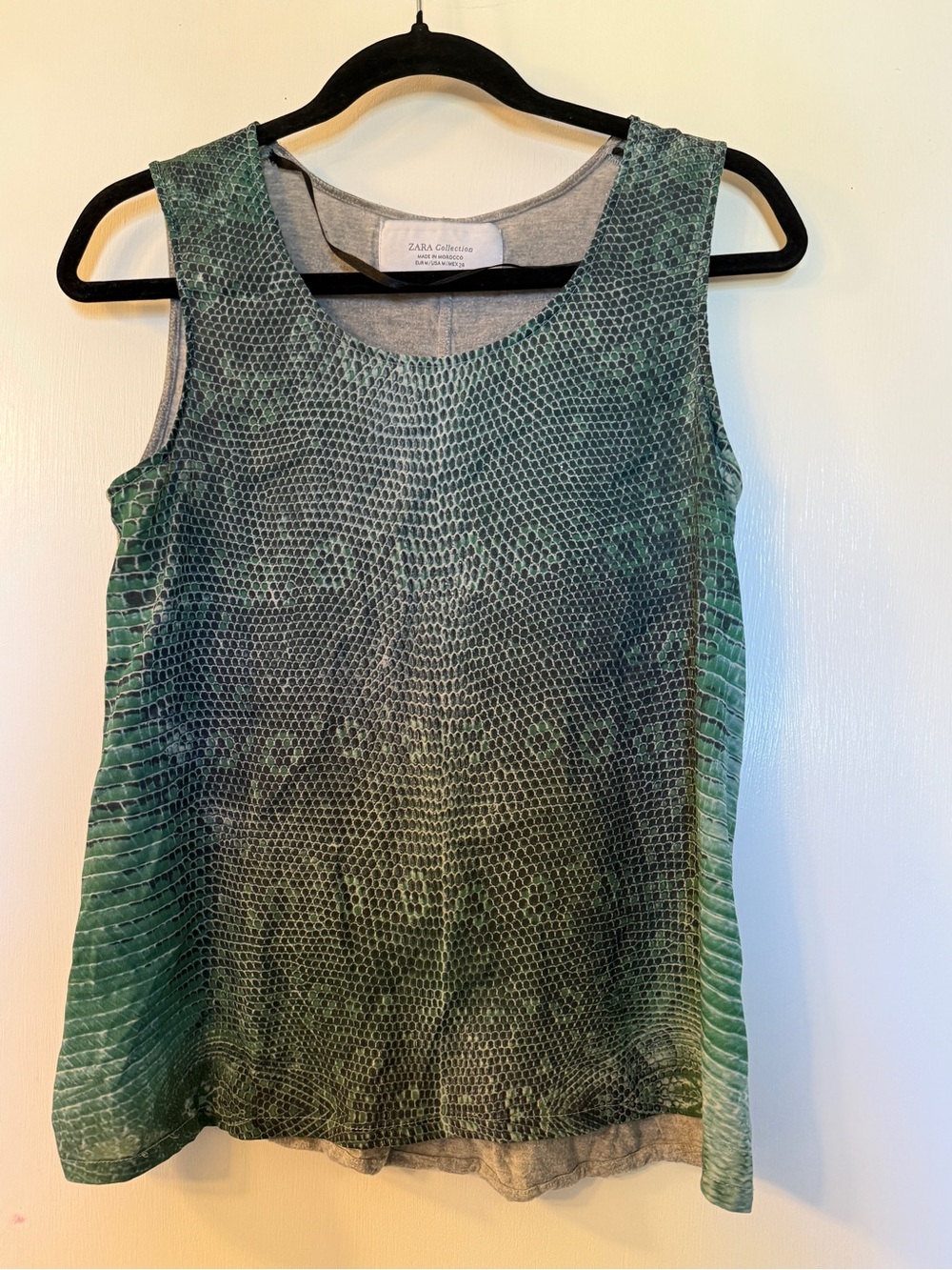 Zara Green Ombre Snake-Print Tank